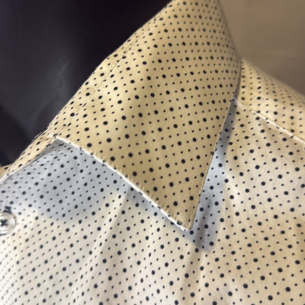 Madison Wht/blk Poker dot Shirt Slim fit XL neck 17.5 sleeves 34/35. EA012 - Picture 5 of 6